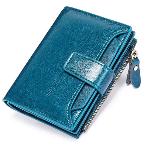 ladies leather wallet with rfid protection|small genuine leather wallet women's.